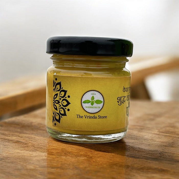 Original Chandan Tika Yellow With Kesar (Premium Quality) The Vrinda Store - Original Tulsi Kanthi Mala Shop In Vrindavan