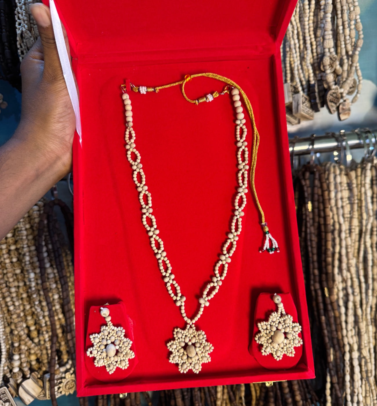 Original Tulsi Jewellery Set/Premium Quality/light Weight The Vrinda Store - Original Tulsi Kanthi Mala Shop In Vrindavan