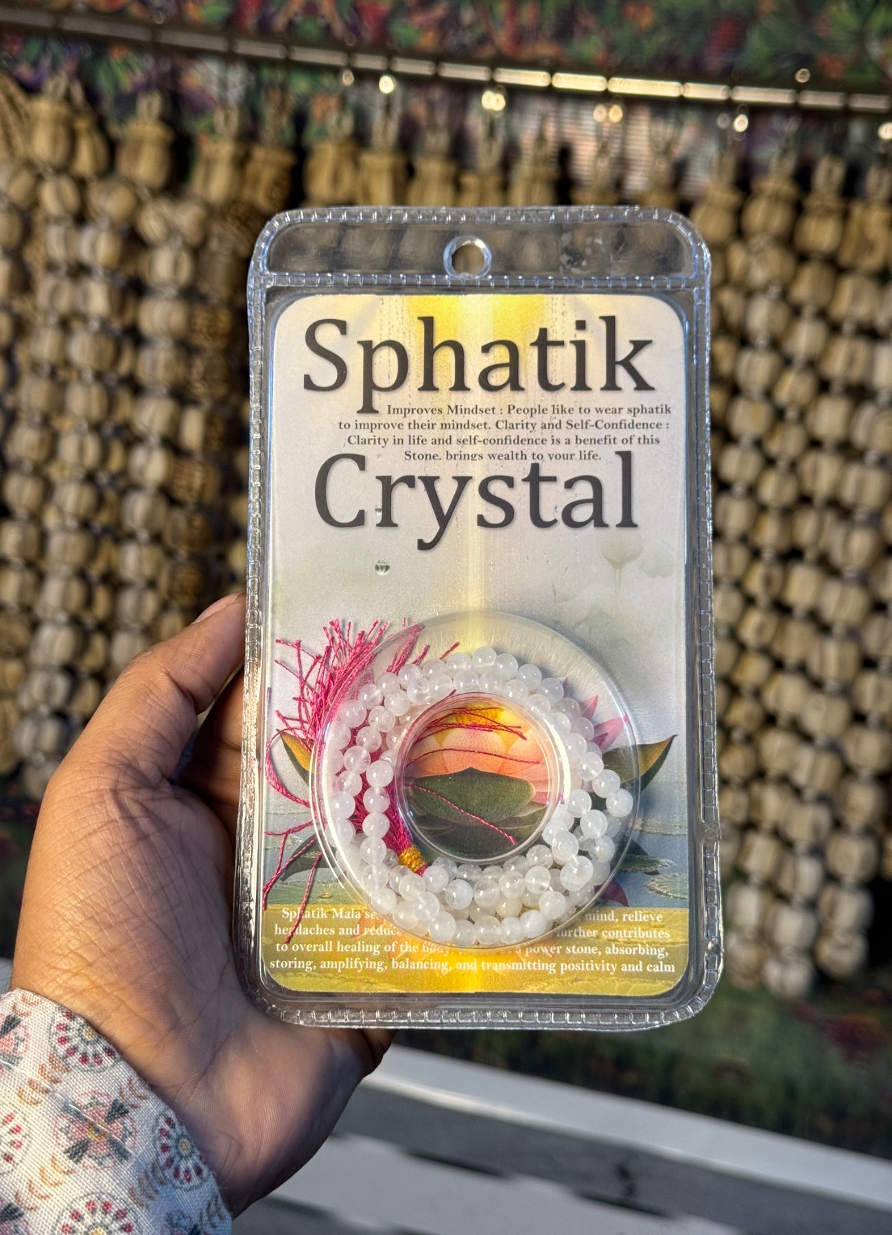 Natural Sphatik Crystal Mala-6 MM The Vrinda Store - Original Tulsi Kanthi Mala Shop In Vrindavan