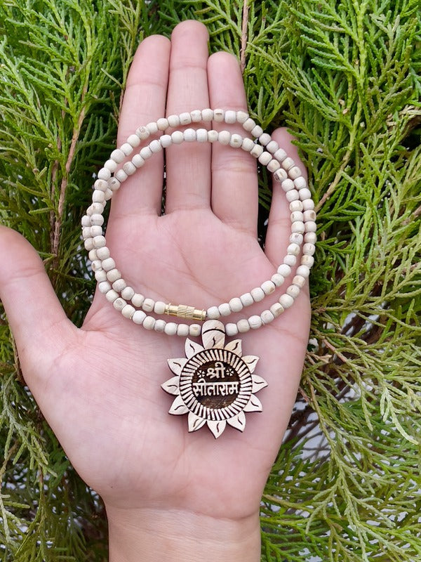 Shri Sitaram Locket Original Tulsi Mala The Vrinda Store - Original Tulsi Kanthi Mala Shop In Vrindavan
