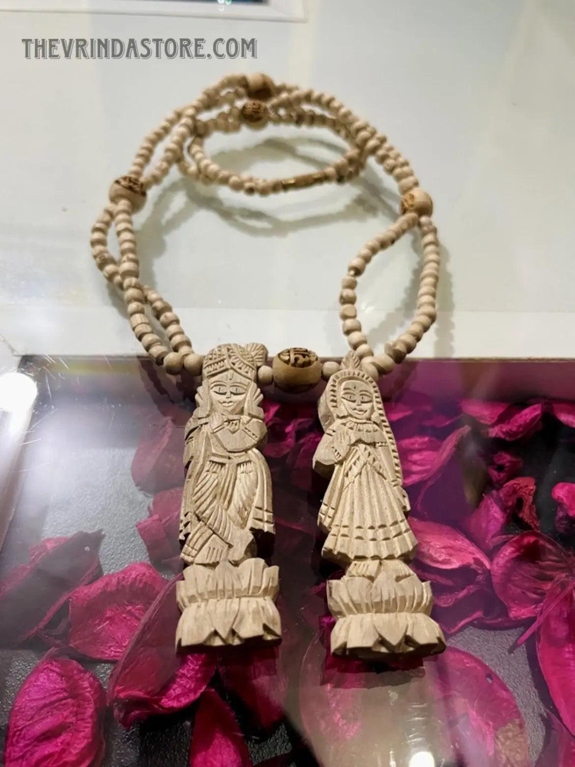 Radhe-Krishna Handmade Original Tulsi Locket Mala The Vrinda Store-Original Tulsi Kanthi Mala In Vrindavan