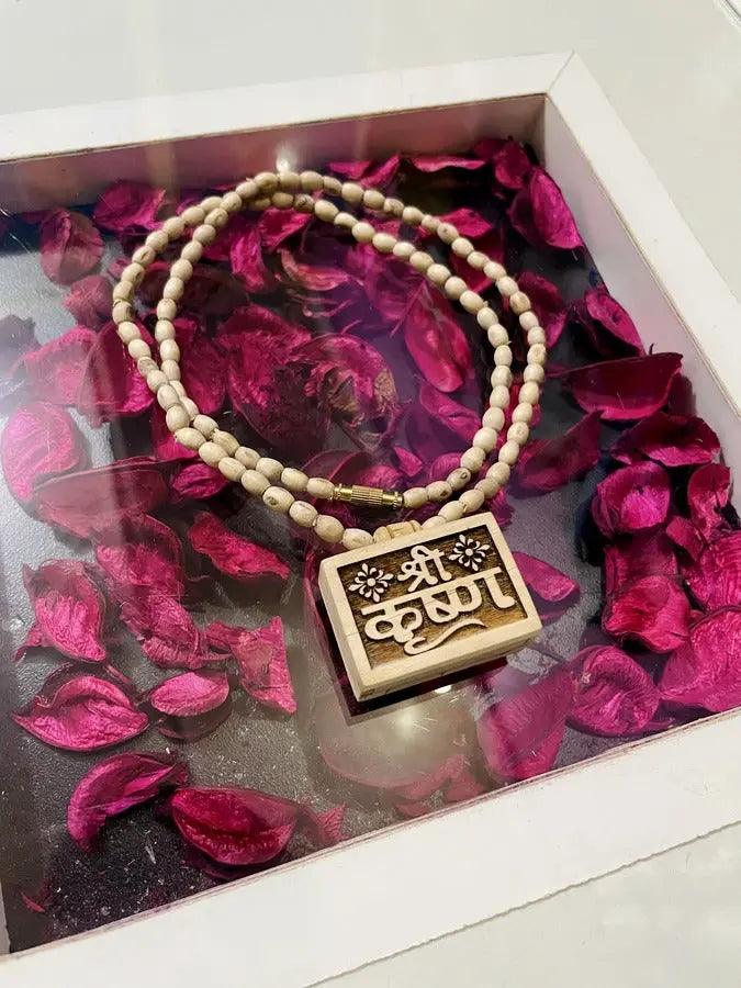 Shri Krishna Original Tulsi Bhakmal Locket Mala The Vrinda Store-Original Tulsi Kanthi Mala In Vrindavan