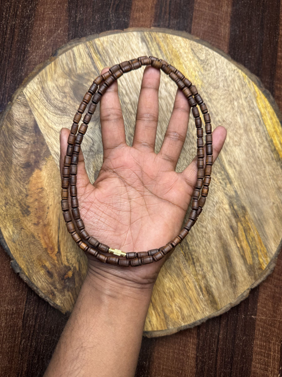 2 Round Brown Original Tulsi Mala The Vrinda Store - Original Tulsi Kanthi Mala Shop In Vrindavan