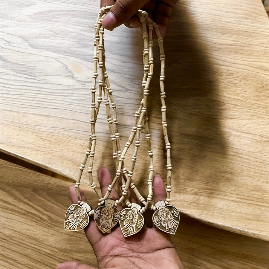 Radha-Krishna Locket Original Tulsi Mala The Vrinda Store - Original Tulsi Kanthi Mala Shop In Vrindavan