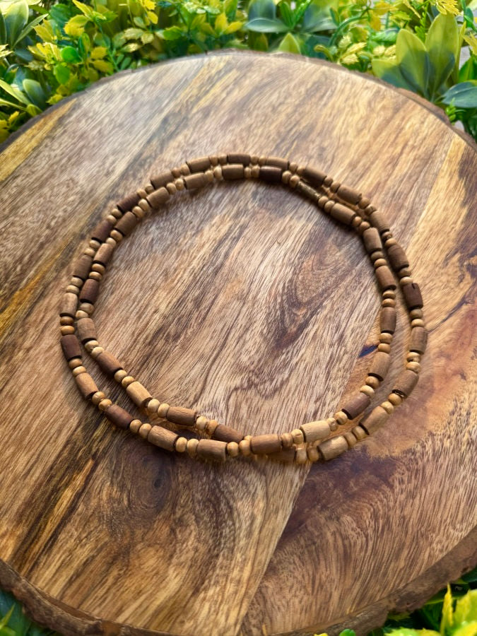 2 Round Brown Original Tulsi Mala(Long+Round Beads) The Vrinda Store - Original Tulsi Kanthi Mala Shop In Vrindavan