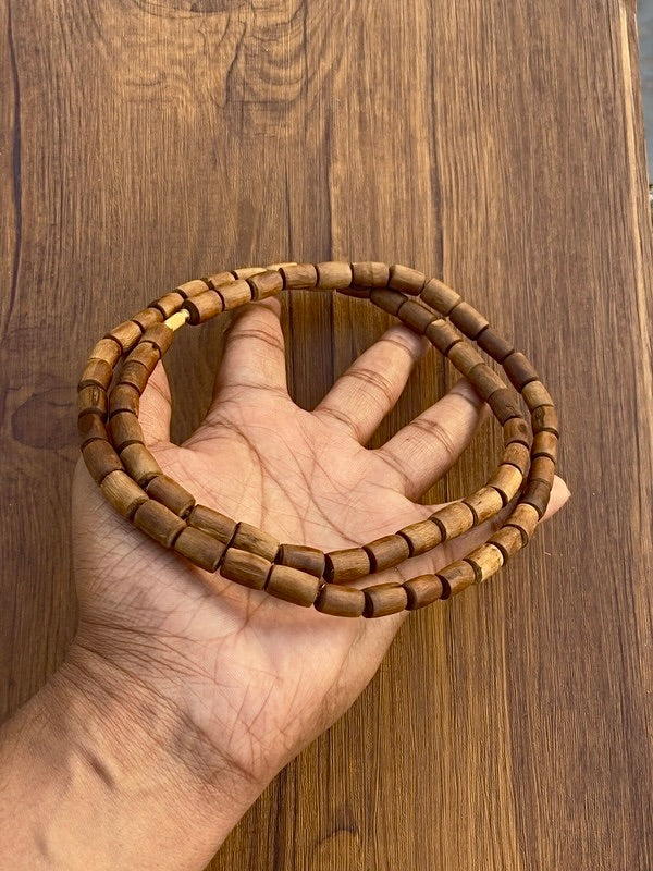 2 Round Brown Original Tulsi Mala Long beads The Vrinda Store - Original Tulsi Kanthi Mala Shop In Vrindavan