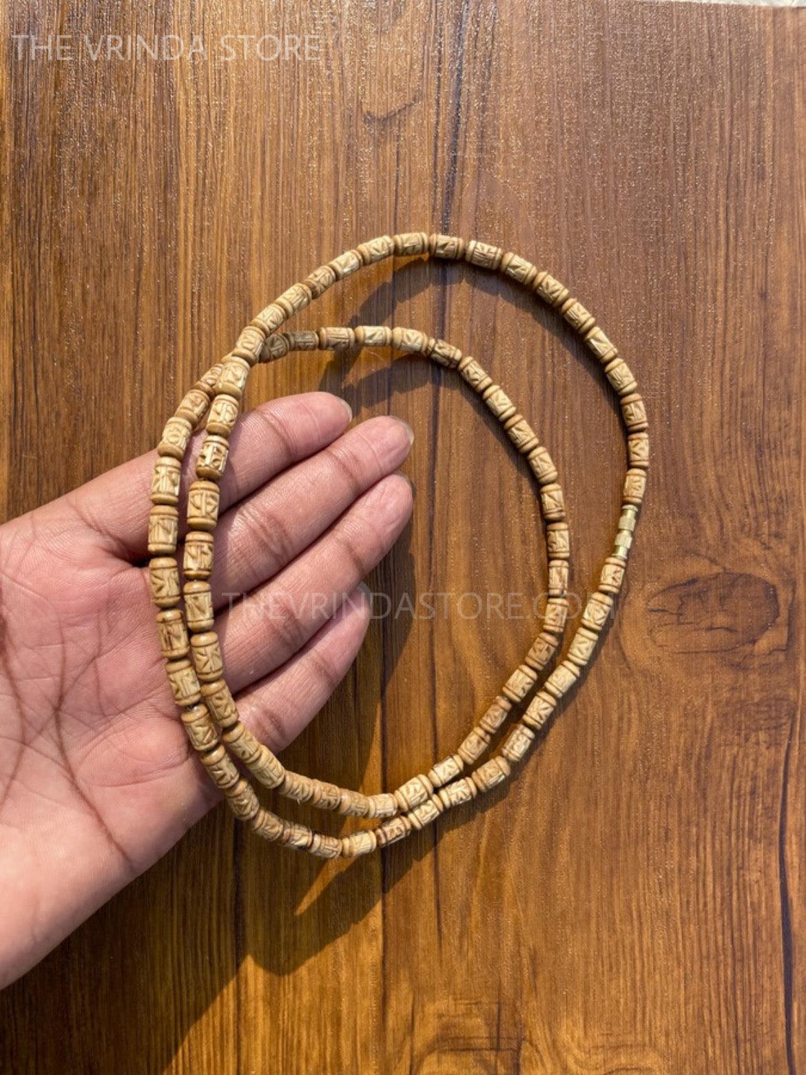 2 Round Radha Name Original Tulsi Mala - The Vrinda Store - Original Tulsi Kanthi Mala Shop In VrindavanRadha name tulsi mala-The Vrinda Store