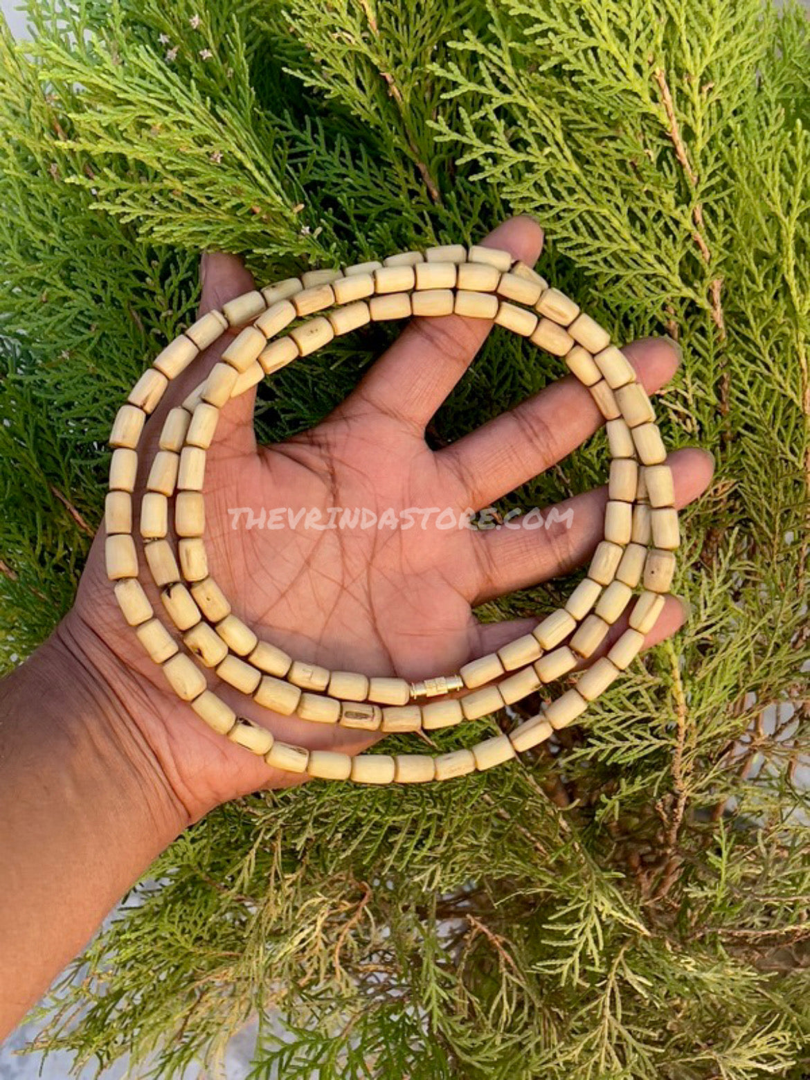 3 Round Original Tulsi Mala(Devi Chitralekha Ji Pattern) The Vrinda Store - Original Tulsi Kanthi Mala Shop In Vrindavan