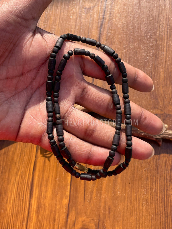 1 Round Original Black Tulsi Mala The Vrinda Store - Original Tulsi Kanthi Mala Shop In Vrindavan
