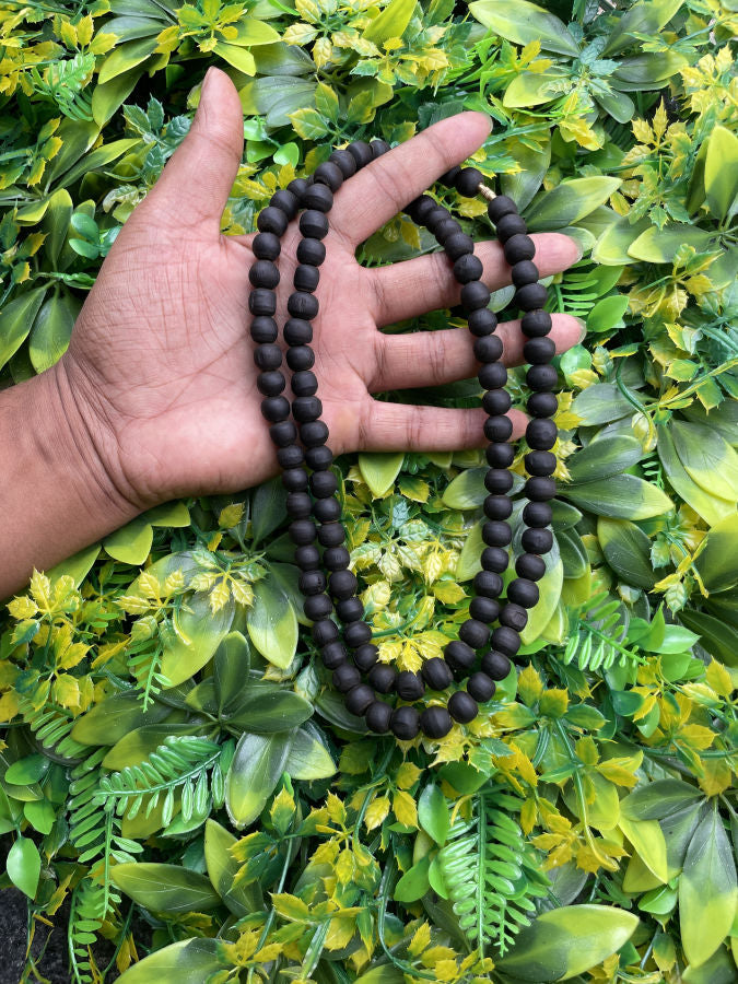 2 Round Black Original Tulsi Mala (Round Shaped) The Vrinda Store - Original Tulsi Kanthi Mala Shop In Vrindavan