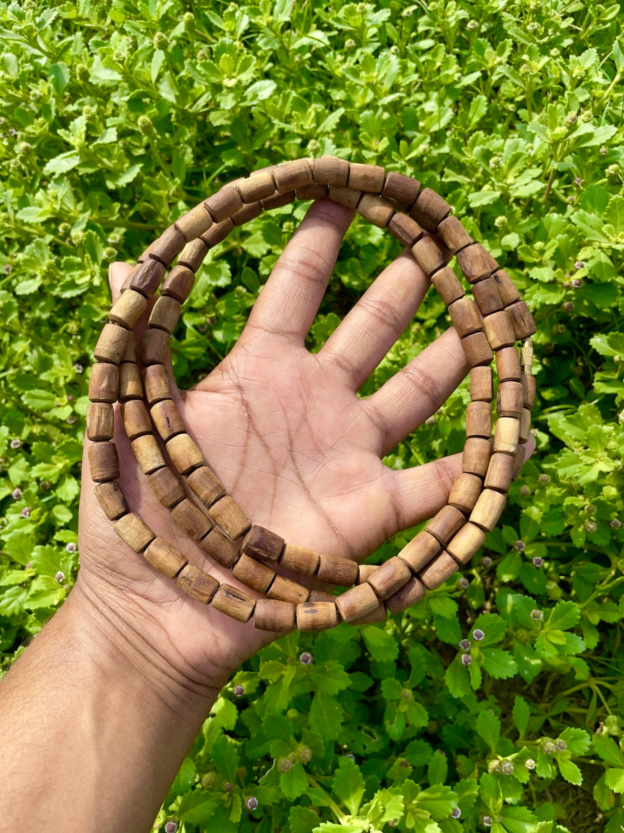 3 Round Brown Original Tulsi Mala The Vrinda Store - Original Tulsi Kanthi Mala Shop In Vrindavan