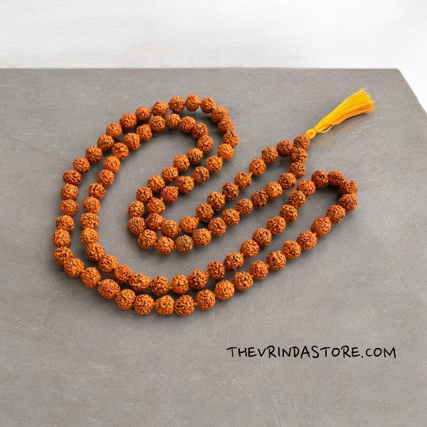 Authentic Panchmukhi(Five-Faced) Rudraksha Mala(8 mm) The Vrinda Store - Original Tulsi Kanthi Mala Shop In Vrindavan