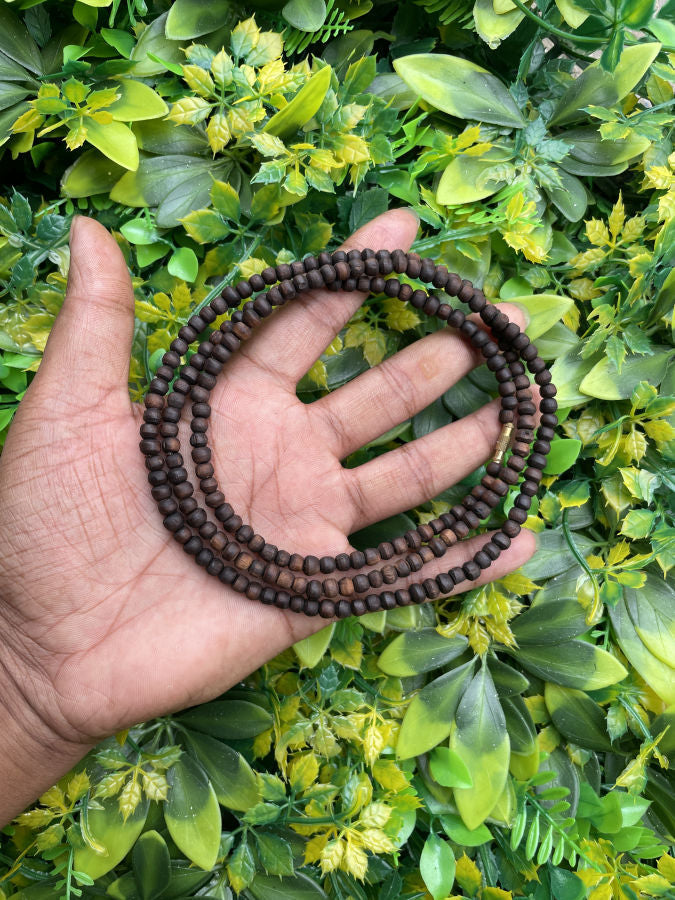 2 Round Dark Brown Original Tulsi Kanthi Mala The Vrinda Store - Original Tulsi Kanthi Mala Shop In Vrindavan