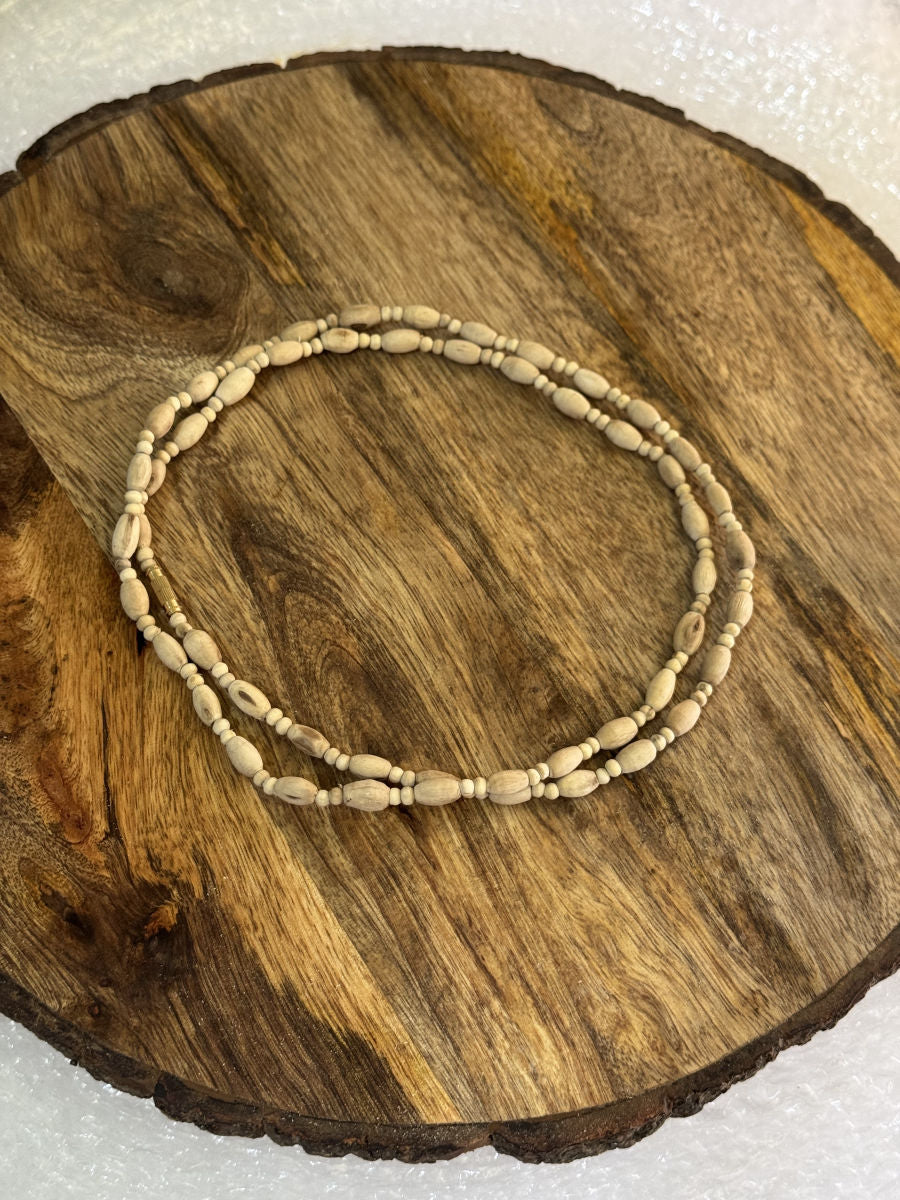 3 Round Original Tulsi Mala(Mridang+Round Beads) The Vrinda Store - Original Tulsi Kanthi Mala Shop In Vrindavan