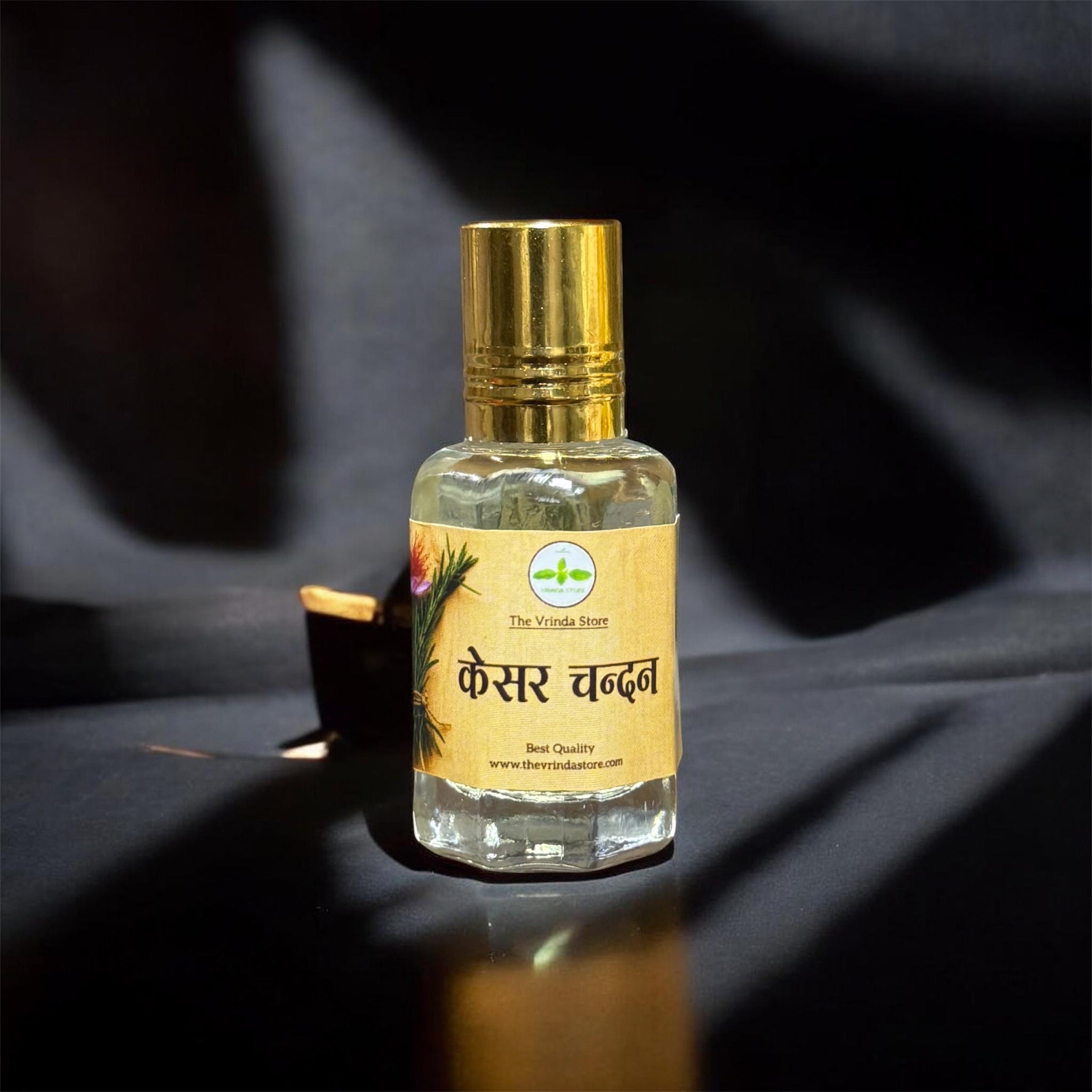 Kesar Chandan Pure Ittra-12 ML(No Alcohol) The Vrinda Store - Original Tulsi Kanthi Mala Shop In Vrindavan