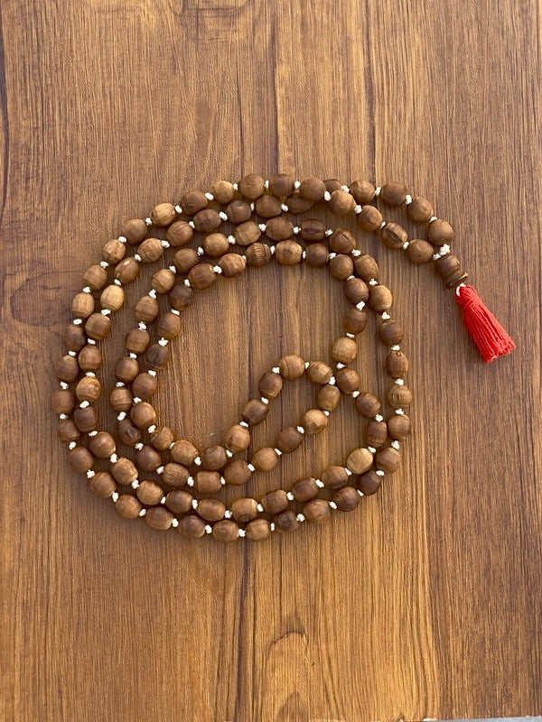108+1 Brown Original Tulsi Japmala(Size 10 mm) The Vrinda Store - Original Tulsi Kanthi Mala Shop In Vrindavan