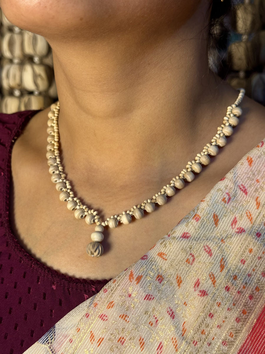 Lotus Shaped Original Tulsi Necklace/Most Demanding/Premium Quality/Vrindavan Special The Vrinda Store - Original Tulsi Kanthi Mala Shop In Vrindavan