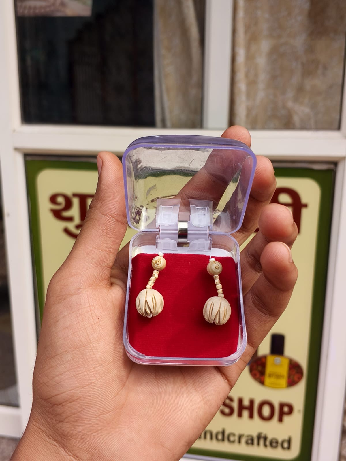 Radha Name Original Tulsi Earring/Tops The Vrinda Store - Original Tulsi Kanthi Mala Shop In Vrindavan