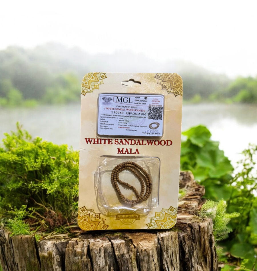 1 Round Chandan(Sandalwood) Mala | 100% Authentic Lab Certified The Vrinda Store - Original Tulsi Kanthi Mala Shop In Vrindavan