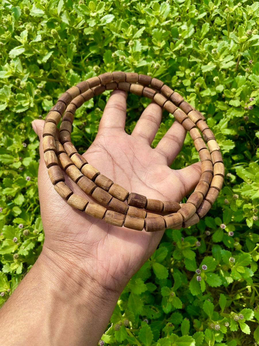 3 Round Brown Original Tulsi Mala The Vrinda Store - Original Tulsi Kanthi Mala Shop In Vrindavan