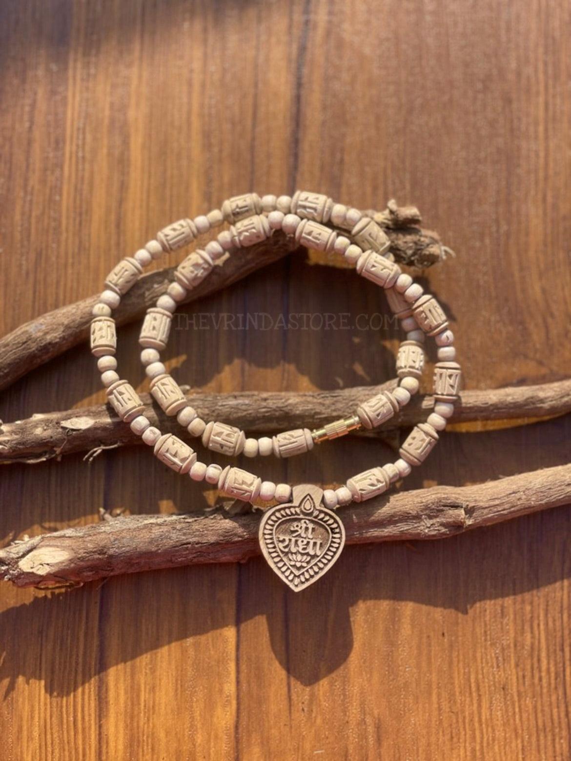Shri Radha Locket & Radha Name Original Tulsi Mala The Vrinda Store - Original Tulsi Kanthi Mala Shop In Vrindavan
