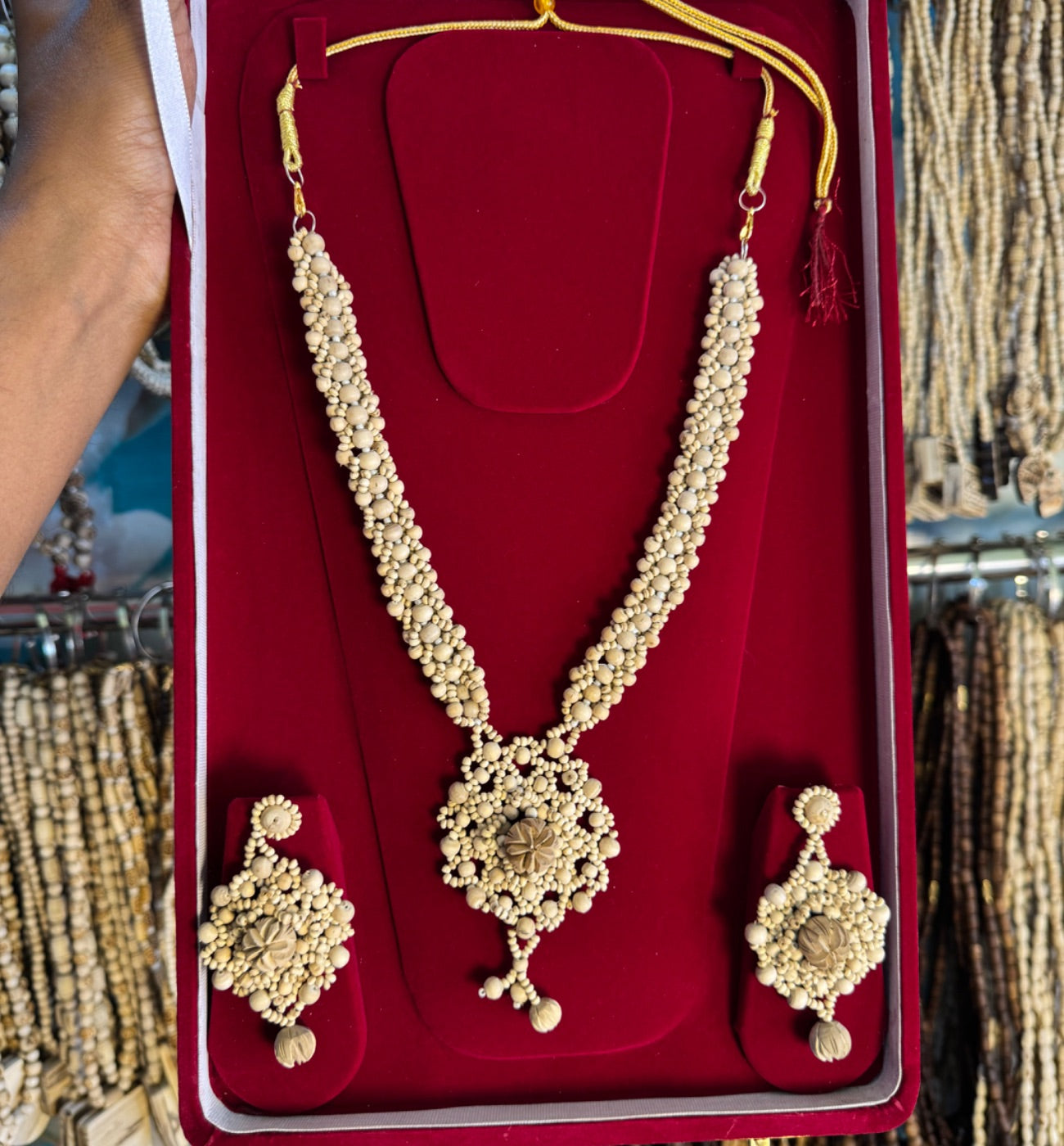 100% Original Tulsi Jewellery Set With Box/Light Weight The Vrinda Store - Original Tulsi Kanthi Mala Shop In Vrindavan