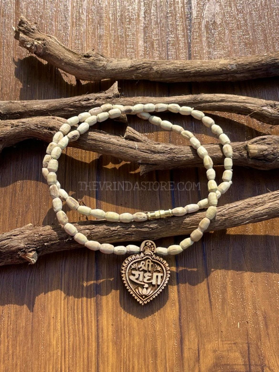 Shri Radha Locket Original Tulsi Mala The Vrinda Store - Original Tulsi Kanthi Mala Shop In Vrindavan