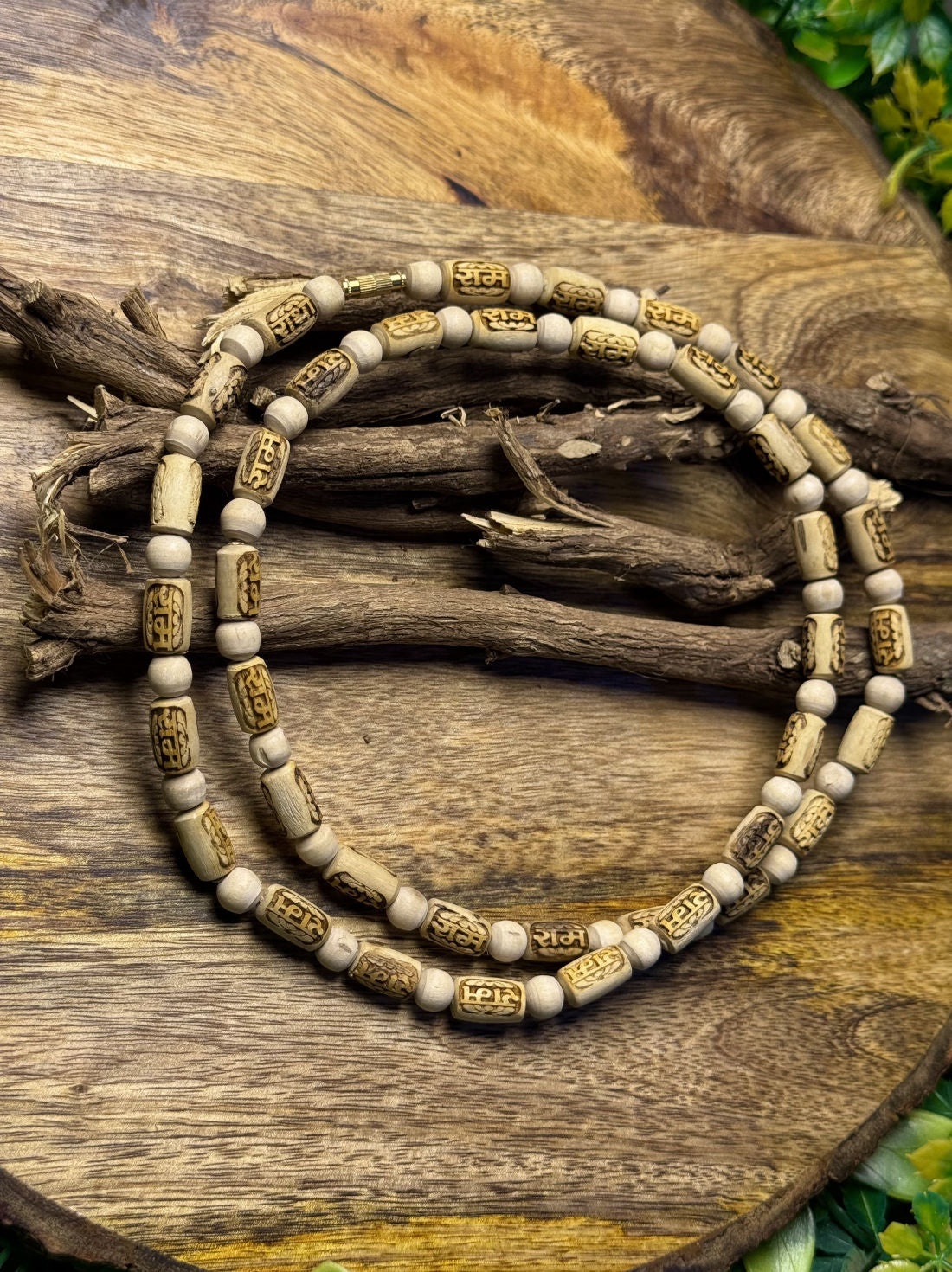 2 Round Ram Name Original Tulsi Mala | Ideal for Men and Women The Vrinda Store - Original Tulsi Kanthi Mala Shop In Vrindavan