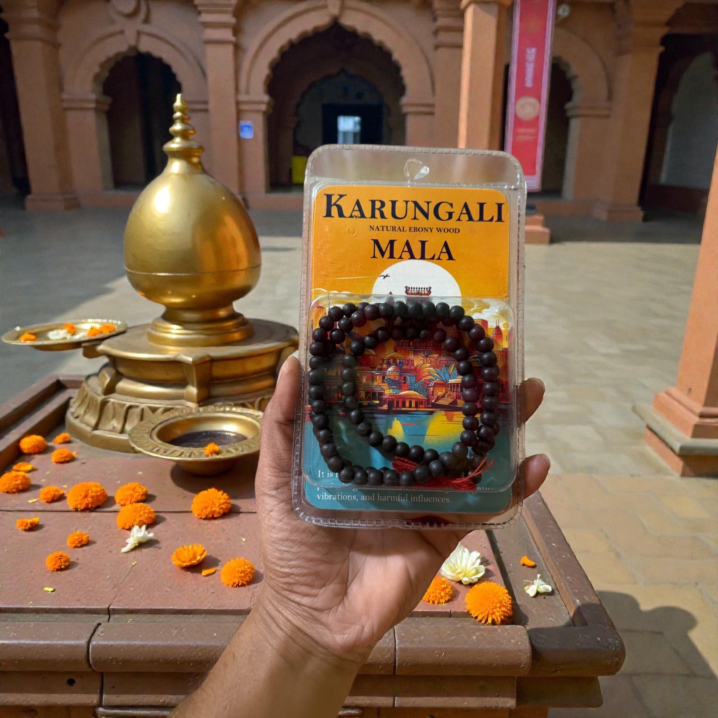 Authentic Karungali Mala-108 Beads/8MM The Vrinda Store - Original Tulsi Kanthi Mala Shop In Vrindavan