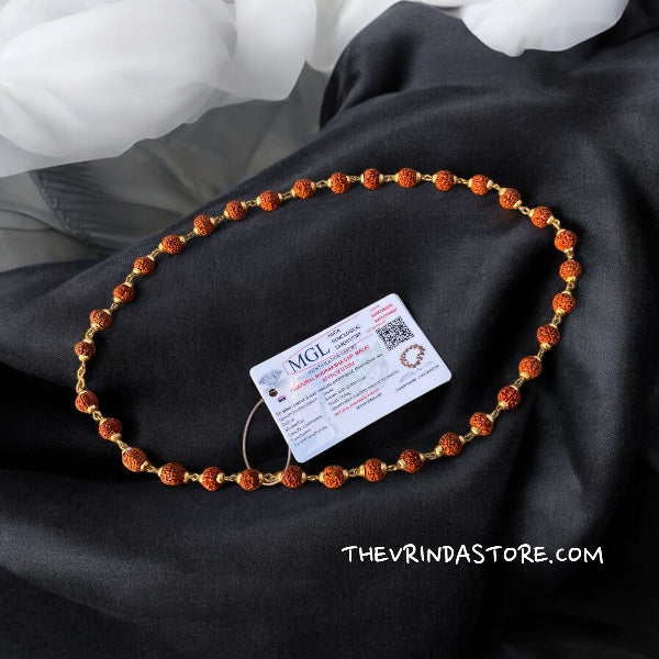 Authentic Rudraksha Necklace Mala(8 mm) The Vrinda Store - Original Tulsi Kanthi Mala Shop In Vrindavan