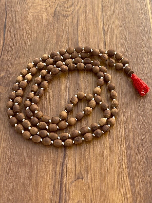 108+1 Brown Original Tulsi Japmala(Size 10 mm) The Vrinda Store - Original Tulsi Kanthi Mala Shop In Vrindavan