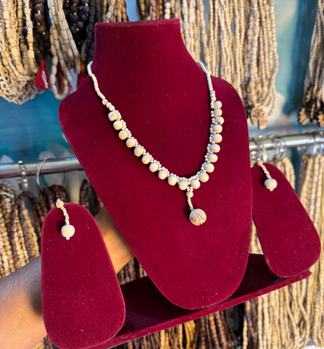 Light Weight Jewellery Set Made In 100% Original Tulsi The Vrinda Store - Original Tulsi Kanthi Mala Shop In Vrindavan