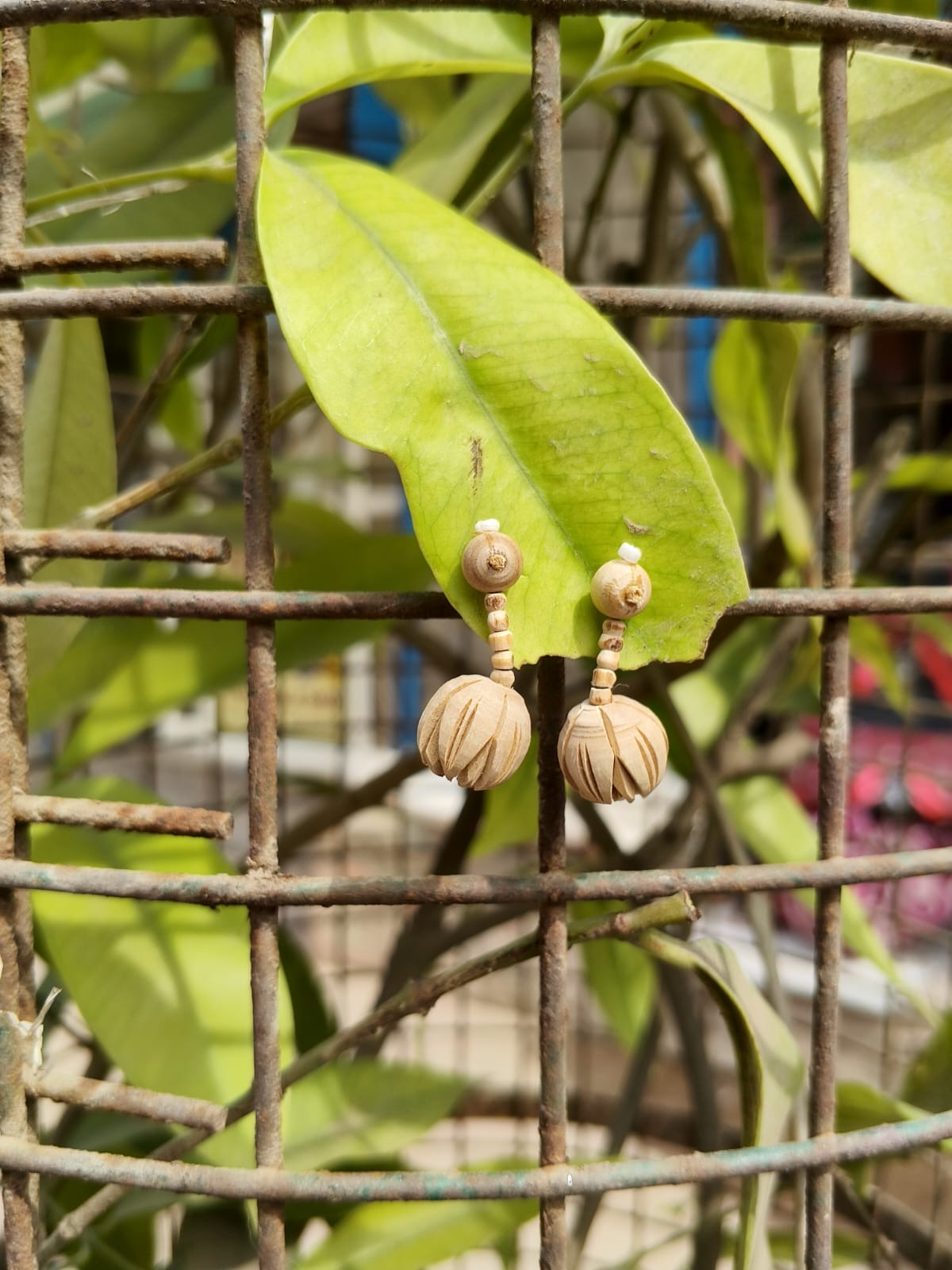 Radha Name Original Tulsi Earring/Tops The Vrinda Store - Original Tulsi Kanthi Mala Shop In Vrindavan