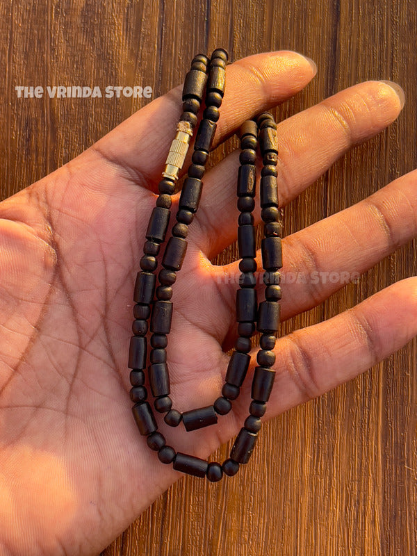 1 Round Original Black Tulsi Mala The Vrinda Store - Original Tulsi Kanthi Mala Shop In Vrindavan