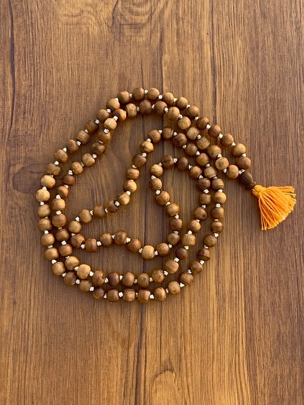 108+1 Brown Original Tulsi Japmala(10 mm) The Vrinda Store - Original Tulsi Kanthi Mala Shop In Vrindavan