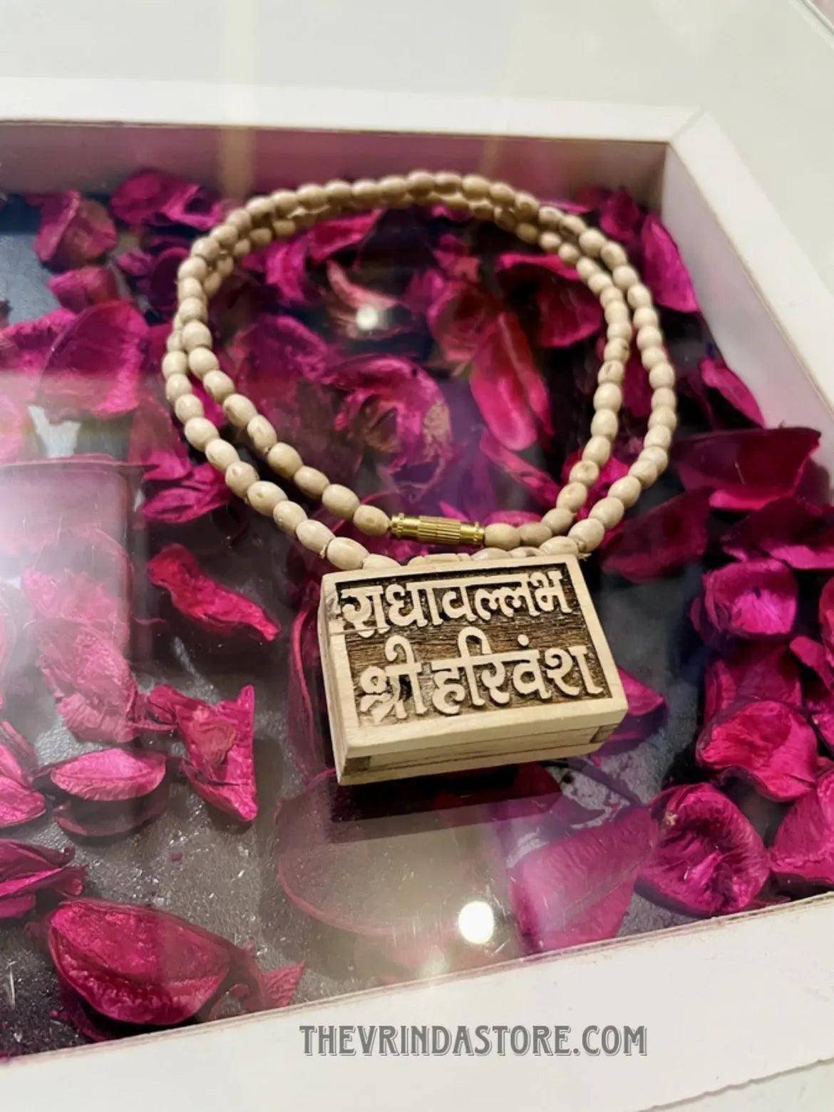 Radhaballabh Shri Harivansh Original Tulsi Bhakmal Locket Mala The Vrinda Store-Original Tulsi Kanthi Mala In Vrindavan