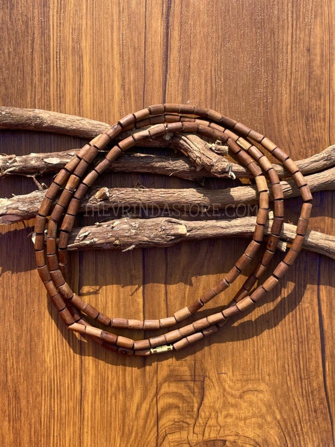 3 Round Brown Original Tulsi Mala The Vrinda Store-Original Tulsi Kanthi Mala In Vrindavan