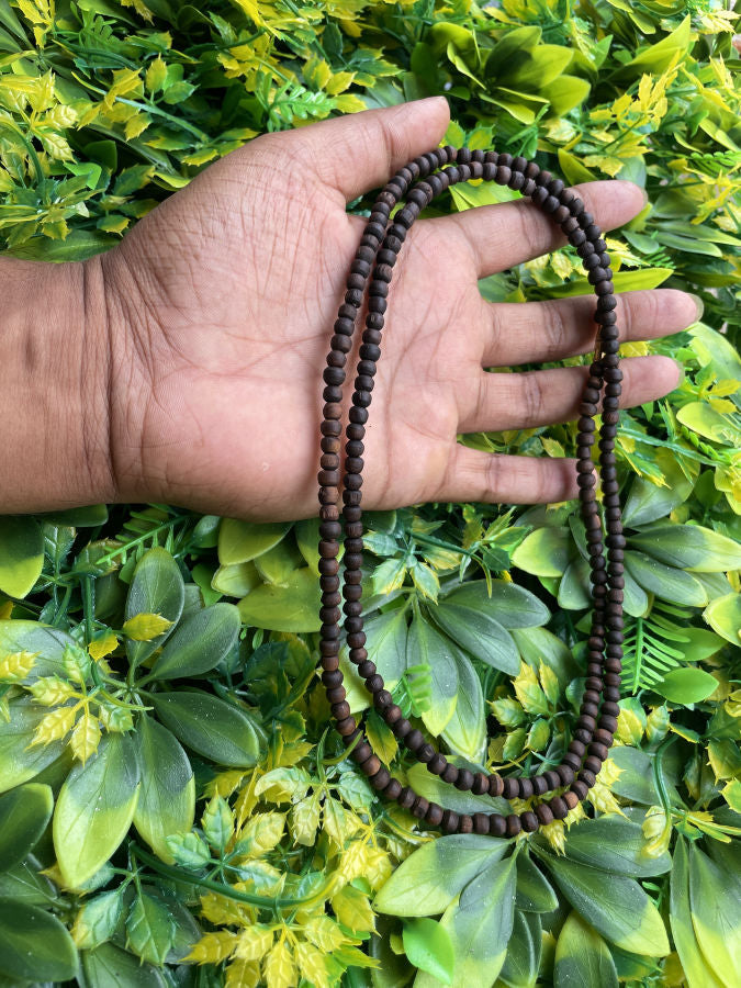 2 Round Dark Brown Original Tulsi Kanthi Mala The Vrinda Store - Original Tulsi Kanthi Mala Shop In Vrindavan