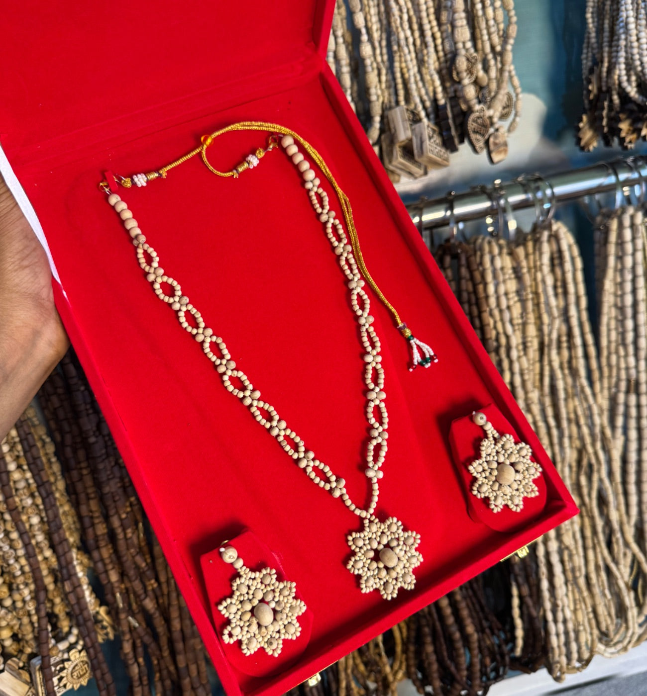 Original Tulsi Jewellery Set/Premium Quality/light Weight The Vrinda Store - Original Tulsi Kanthi Mala Shop In Vrindavan